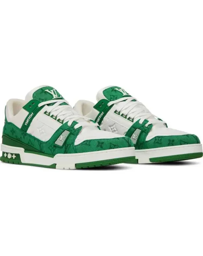 Louis Vuitton Trainer Green Monogram Denim